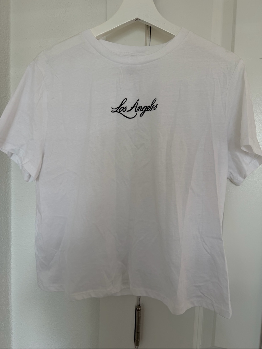 H&M White Crewneck T-Shirt with Black "Los Angeles" Script
